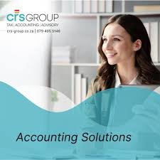 A lady in the picture behind a desk helping a business at CRS Group for Accounting Services in Langebaan