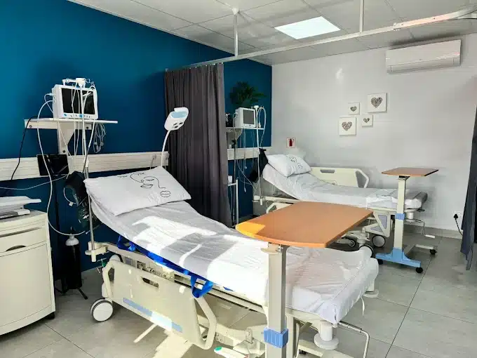The emergency room with beds and equipment at Dr Marinus Appelgryn- Siebert 's practise as a GP in Langebaan.