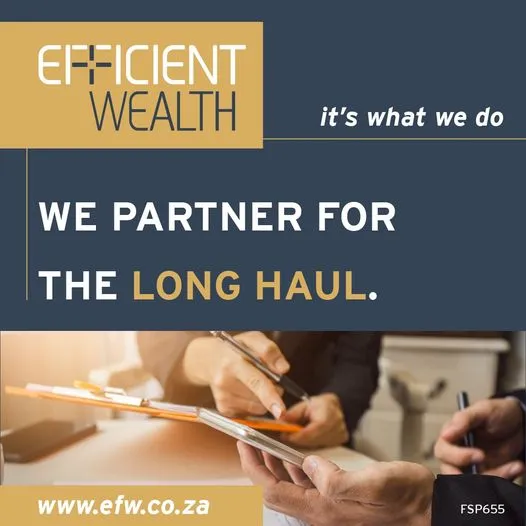 Two people are discussing Financial information, provided by Efficient Wealth in Langebaan, on a cellphone at a desk opposite each other with pens in their hands.