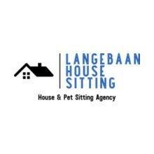 The logo of Langebaan House Stiing , with black house graphics and blue and black letters on a white background.