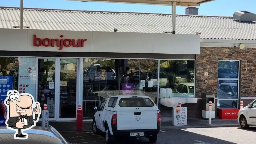 The front entrance of Bonjour, convenience store situated at TotalEngergies petrol Station in Langbeaan.
